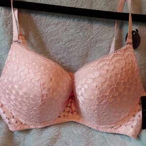 Rene Rofe Soft Pink Lace Bra
